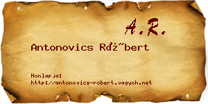 Antonovics Róbert névjegykártya